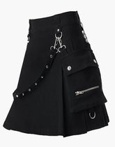 BLACK GOTHIC Punk MINI SKIRT FOR WOMEN - Scottish Kilt Jacket™ USA-UK
